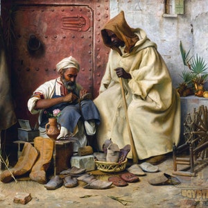 The Cobbler - Oriental Art - Arabic Art - Hand Painted Oil Paintings On Canvas