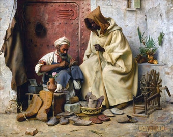 The Cobbler - Oriental Art - Arabic Art - Hand Painted Oil Paintings On Canvas