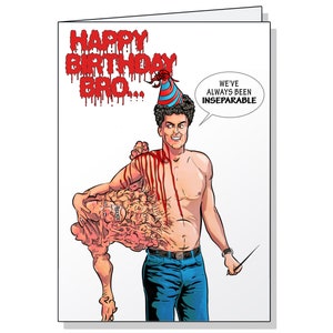 Basket Case Belial Funny Horror Birthday Card