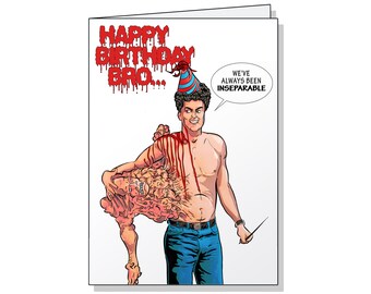Basket Case Belial Funny Horror Birthday Card