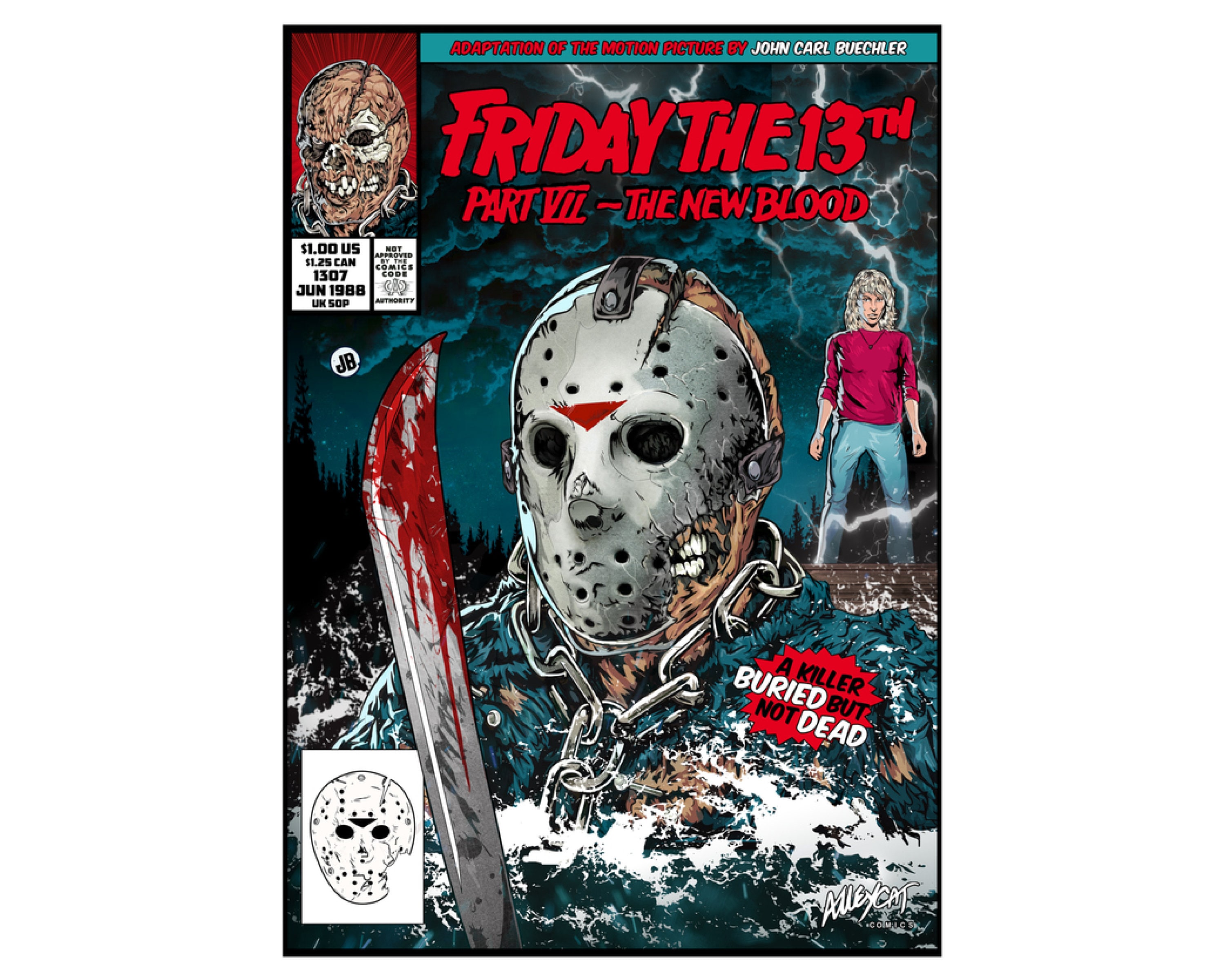 New Blood Comic Cover Friday the 13th Jason Voorhees Alternative Movie  Poster - Etsy Norway