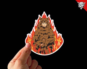 Burning Bear  - Sticker Decal