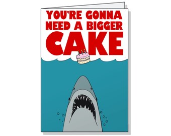 Jaws Shark Funny Birthday Greeting Card