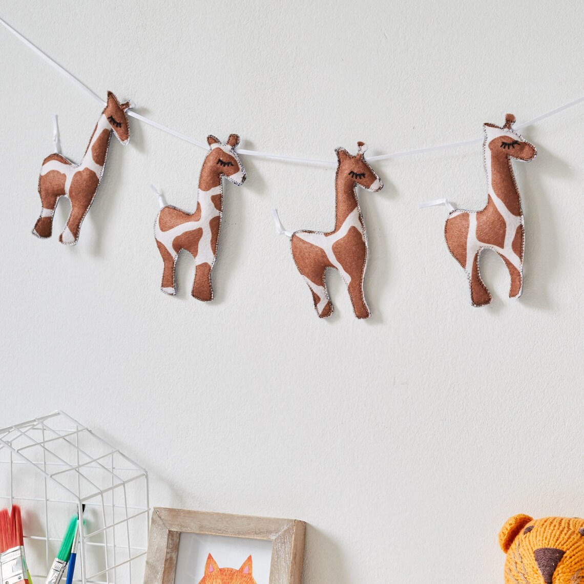 Giraffe wall hanging garland bunting safari nursery Etsy