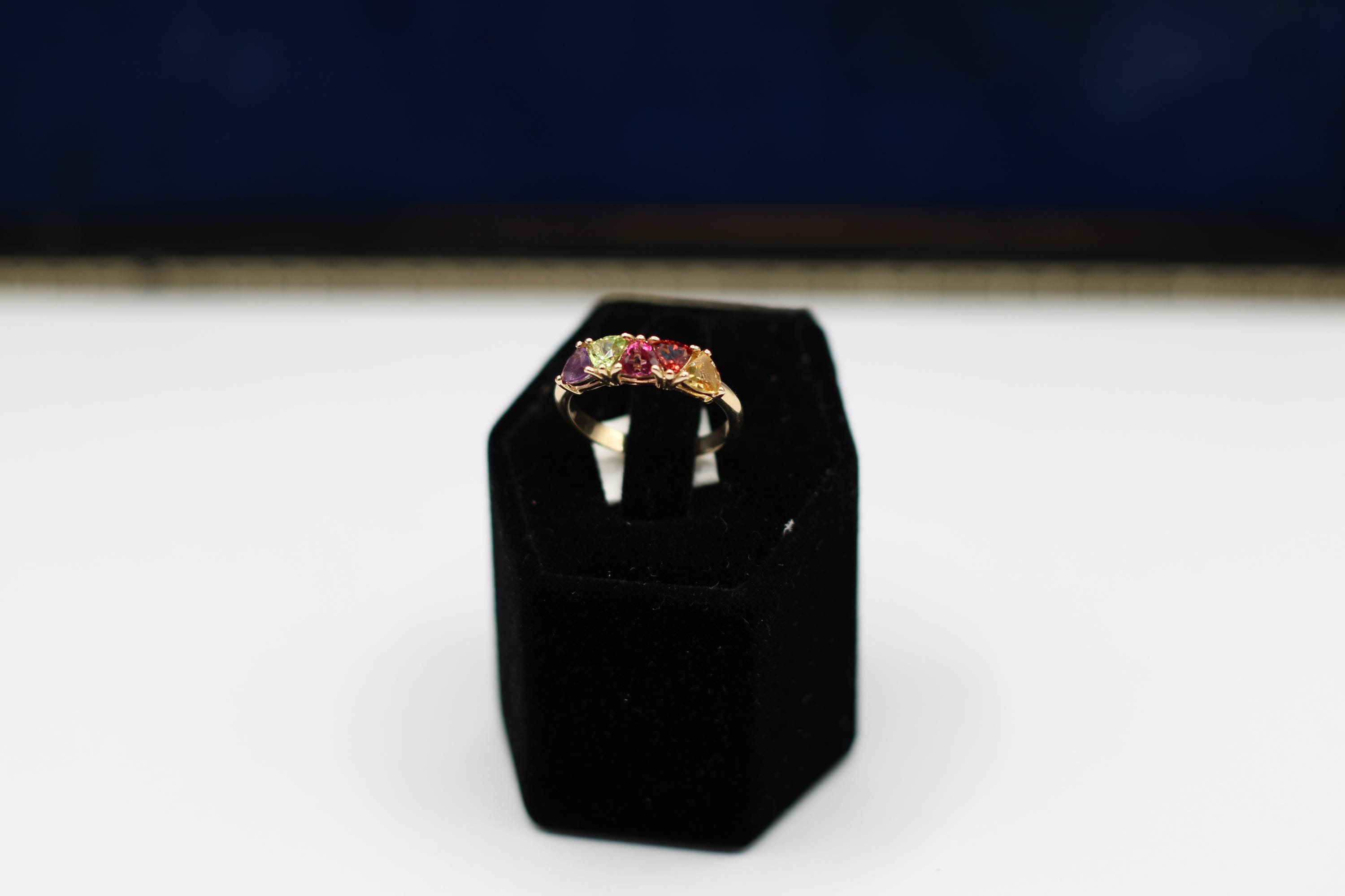 Rainbow Natural Stones ring