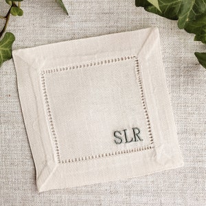 Linen Cocktail Napkin Gift Set Bar Accessory Wedding Gift Table Decoration Dinner Party Hosting Essential Bar Decor Custom Monogram Design