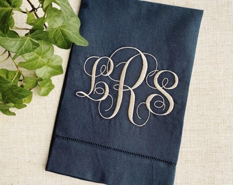 Linen Hand Towel Personalized Linen Hand Towel for Wedding Custom Linen Towels Embroidered Linen Fingertip Towels Monogram Linen Guest Towel