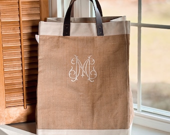 Market Bag Personalized Monogram Shopping Bag Embroidered Modern Tote Bag Durable Personalized Custom Market Bag Monogram Gift for Graduate