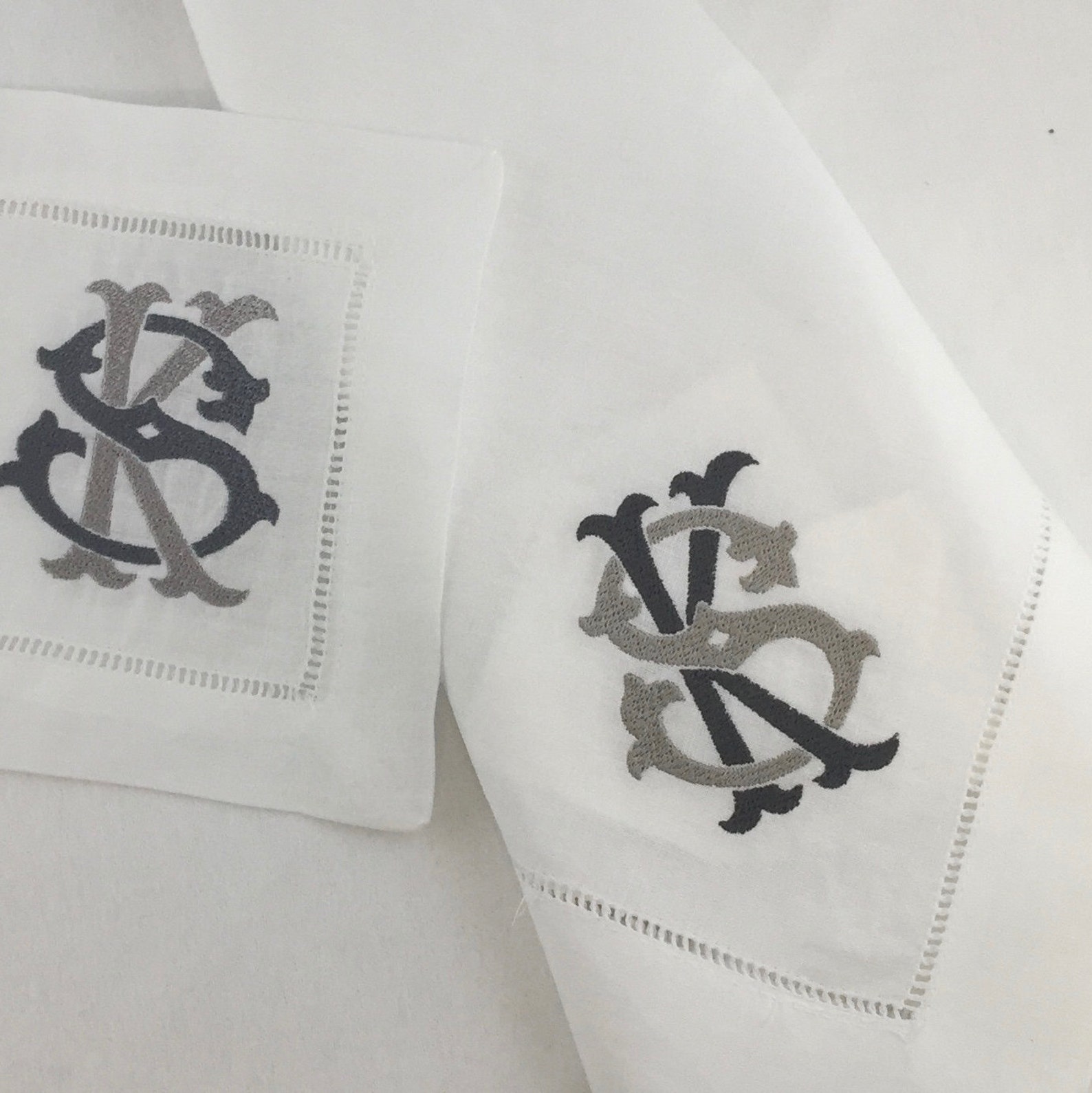 Monogrammed Cocktail Napkins Linen Monogrammed Cocktail Etsy