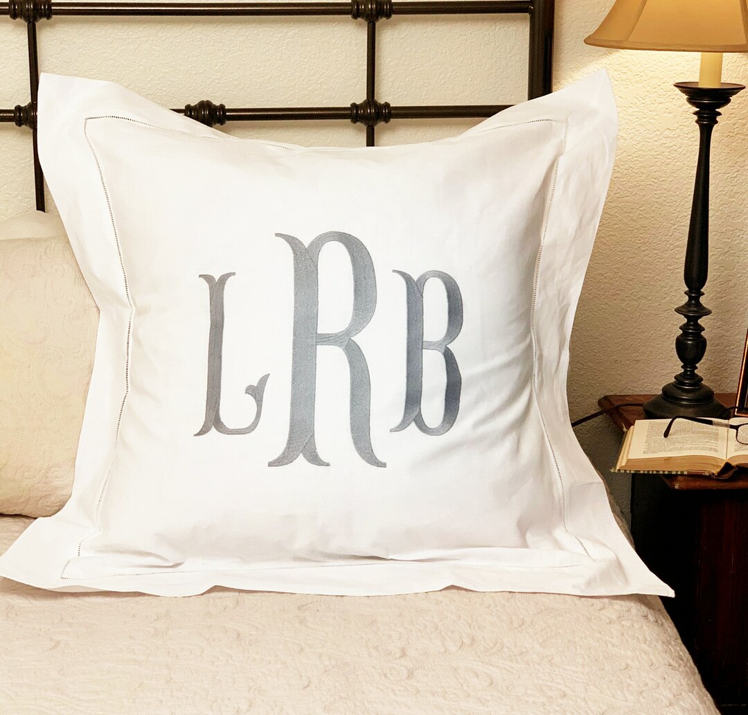 Monogrammed Pillow Shams Monogrammed Sham Pillow Shams Etsy