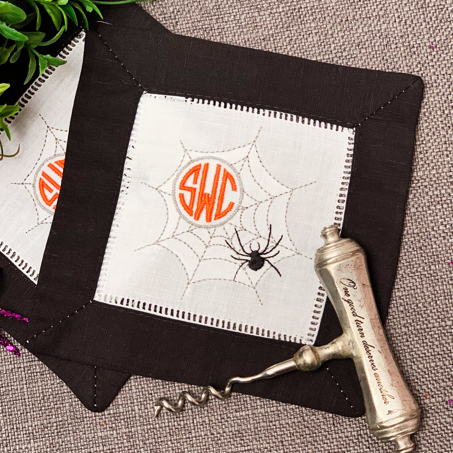 Halloween Cocktail Napkins Linen Cocktail Napkins Linen Etsy