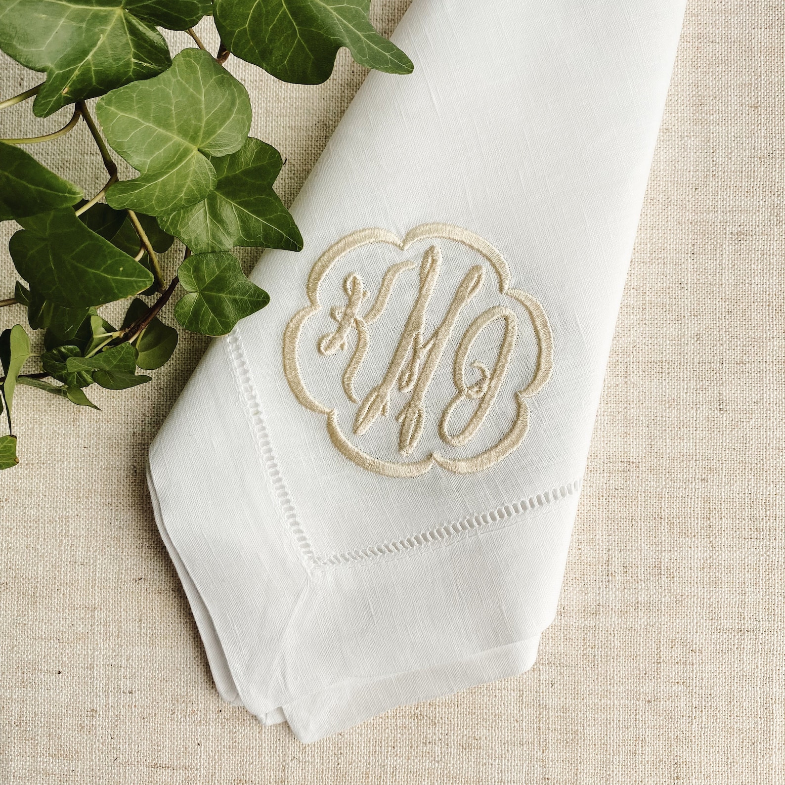 Monogram Linen Dinner Napkins Monogram Dinner Napkins Etsy