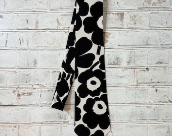 Unikko Poppy Black & White Marimekko Limited Edition Cotton Retro Floral Necktie Mens Ties