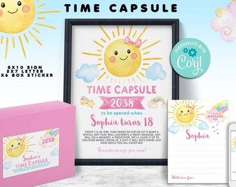 Sunshine Birthday Time Capsule Set (Editable Digital Download)-A159