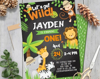 Safari Invitation Etsy