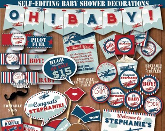 Airplane Baby Shower Etsy