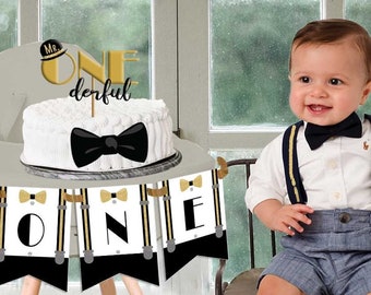 Little Man First Birthday Highchair Banner-Instant Download-Mustache Birthday Highchair Decoration-Mr ONEderful-Little Gentleman-A180-A181