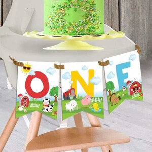 Farm First Birthday Centerpieces-Instant Download-Farm Party Table Decoration-Barnyard Party-Farm Animal Party-First Birthday-Any Age-111R