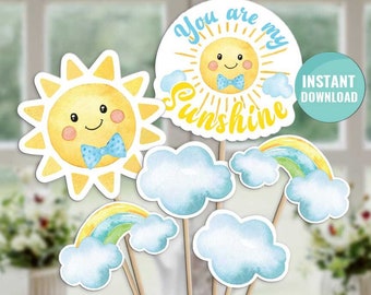 Instant Download-Sunshine Party Centerpieces-Sunshine Birthday-Sun shine Baby Shower-You Are My Sunshine-First Birthday-AnyAge-A162-A440