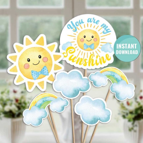 Instant Download-Sunshine Party Centerpieces-Sunshine Birthday-Sun shine Baby Shower-You Are My Sunshine-First Birthday-AnyAge-A162-A440