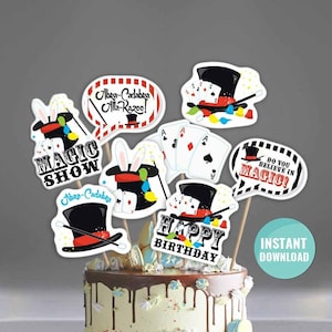 Instant Download Magic Party Centerpiece-Magic Birthday-Magic Party Table Decoration-Magic Show Party-Magician-First Birthday-AnyAge-A117