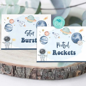 Tentes de nourriture de fête dans l'espace-Corjl à modification automatique-Premier voyage autour du soleil-Anniversaire hors du monde-Premier anniversaire-Tout âge-Baby Shower-A198