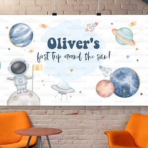 Outer Space Party Backdrop-Corjl-Dessert Table Decor-First Trip around the Sun-Out of This world-First Birthday-AnyAge-Baby Shower-A198