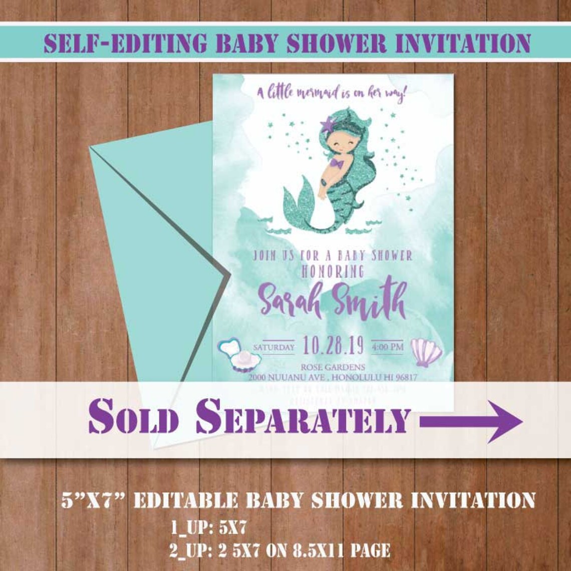 SELF-EDITING Little Mermaid Baby Shower Decorations-printable - Etsy
