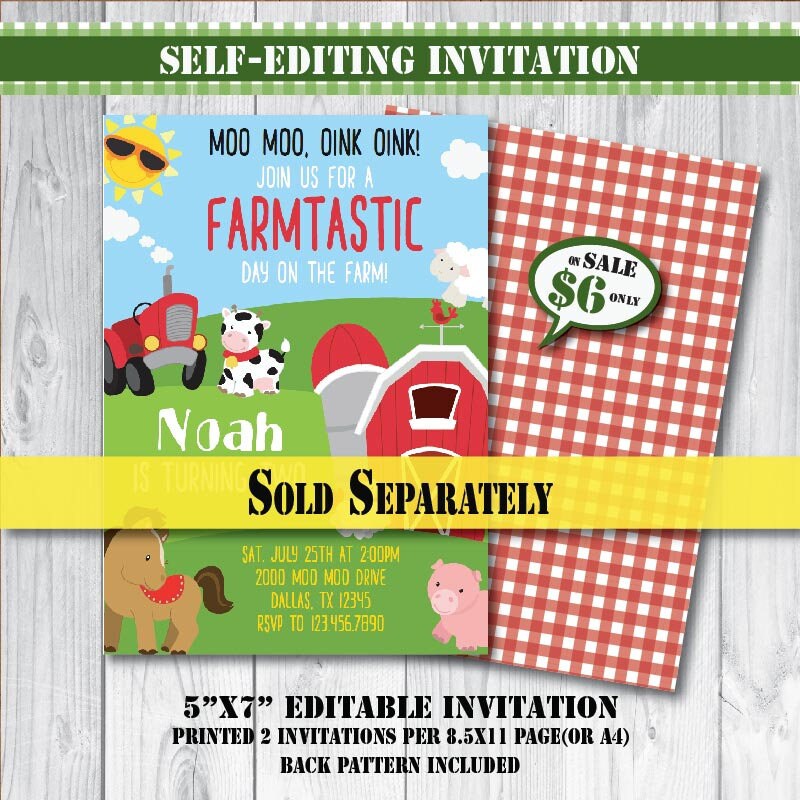 Printable Farm Birthday Photo Booth Props-self-editing Speech - Etsy