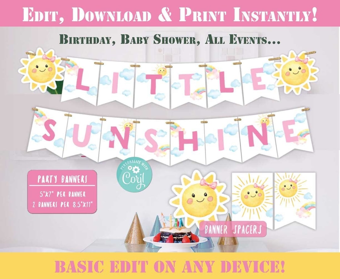 Sunshine Party Bannerself Edit W Corjlsunshine Birthdayyou Are My