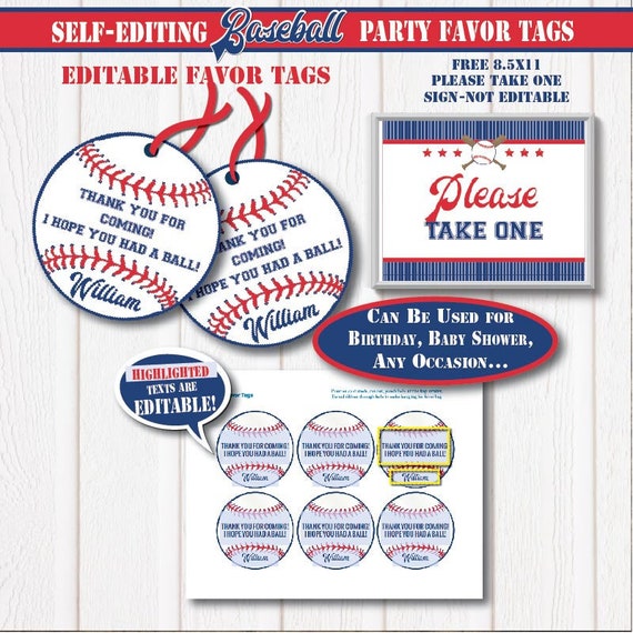 Self Editing All Star Baseball Favor s Printable Baseball Etsy Self Editing All Star Baseball Favor s Printable Baseball Etsy