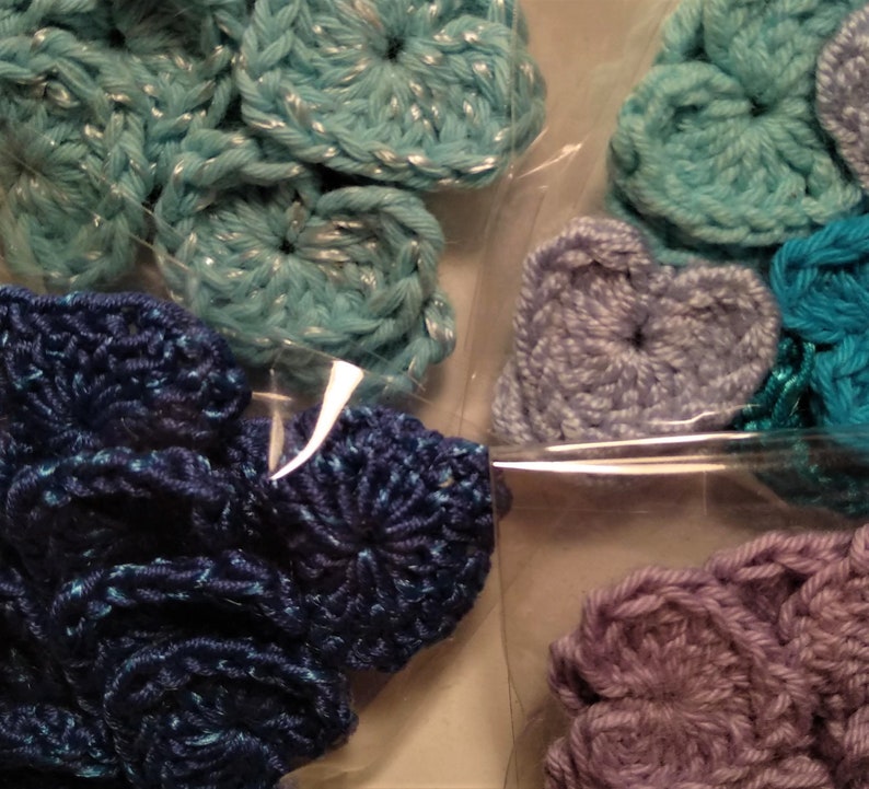 decoration crochet heart patches cardmaking Crochet hearts baby boy