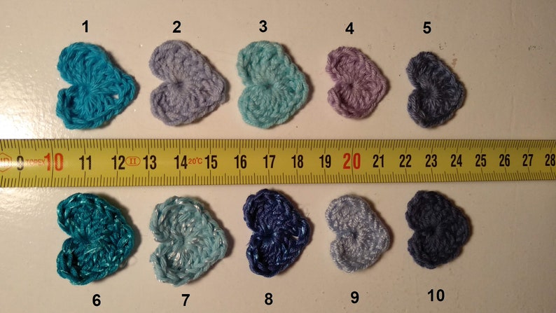 decoration crochet heart patches cardmaking Crochet hearts baby boy