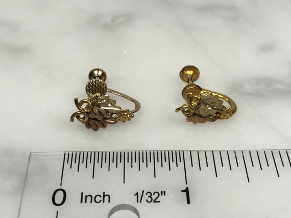 Black Hills Tri Color Gold Grape Cluster Earrings… - image 6