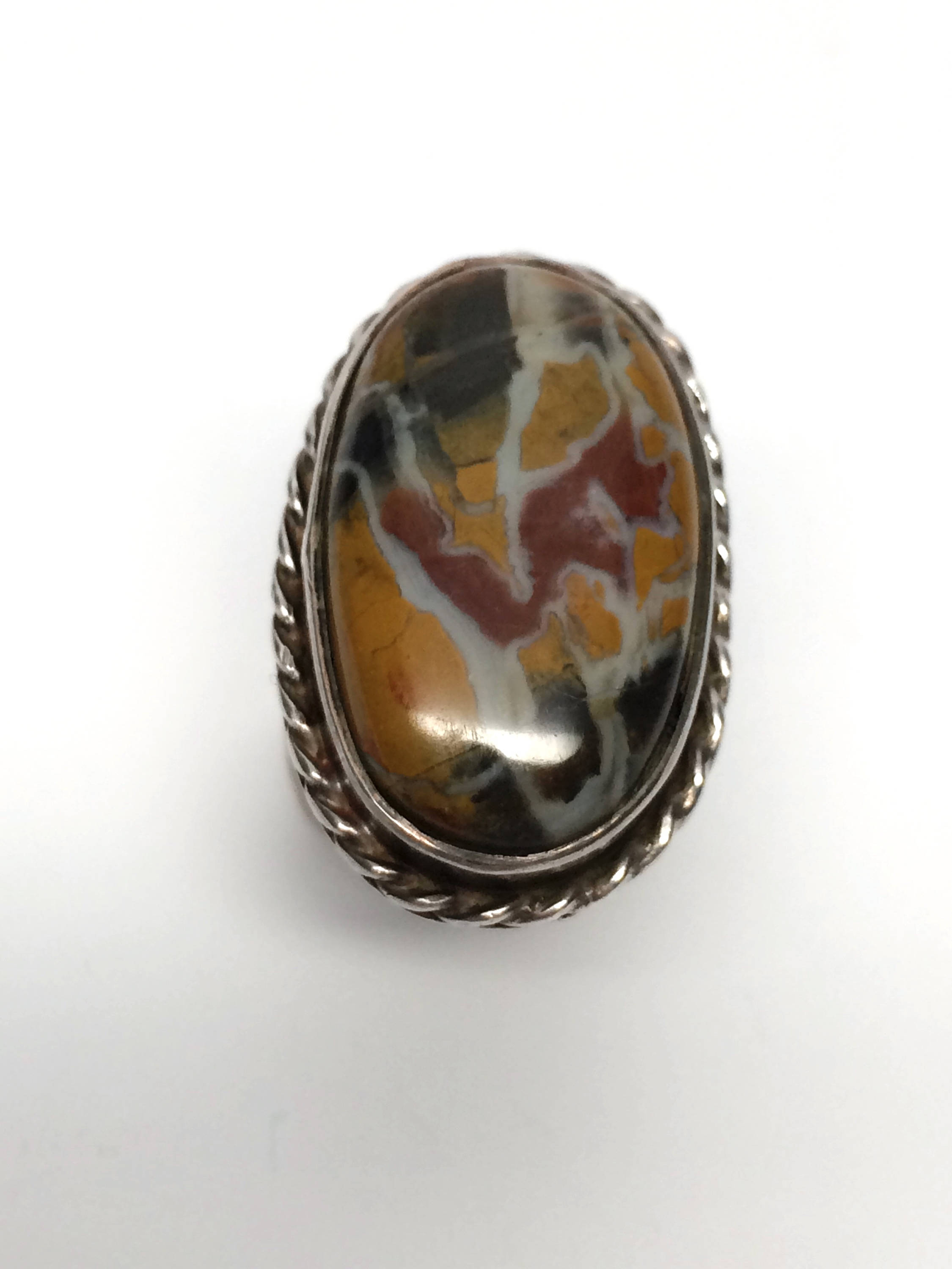 Chunky Yellow and Red Jasper Stone Ring Navajo Oval - Etsy UK
