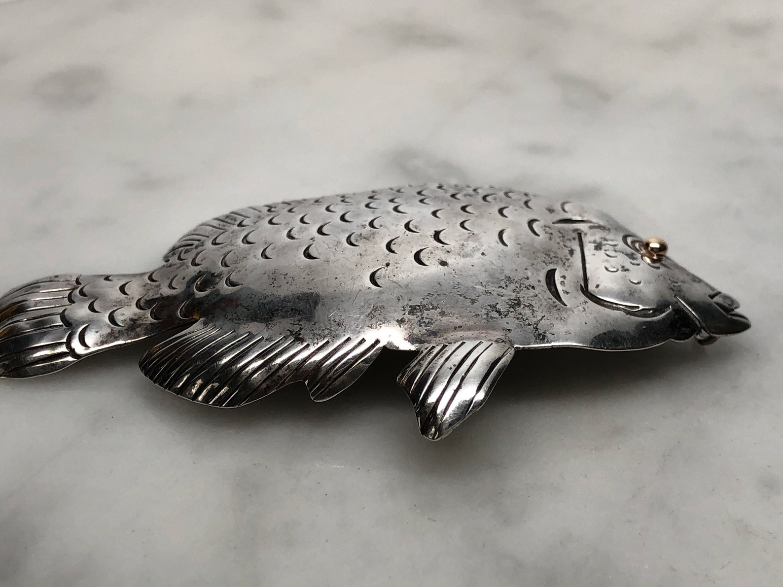 Large Mr. Grouper Fish Brooch Pendant Combo Sterling Silver Etsy