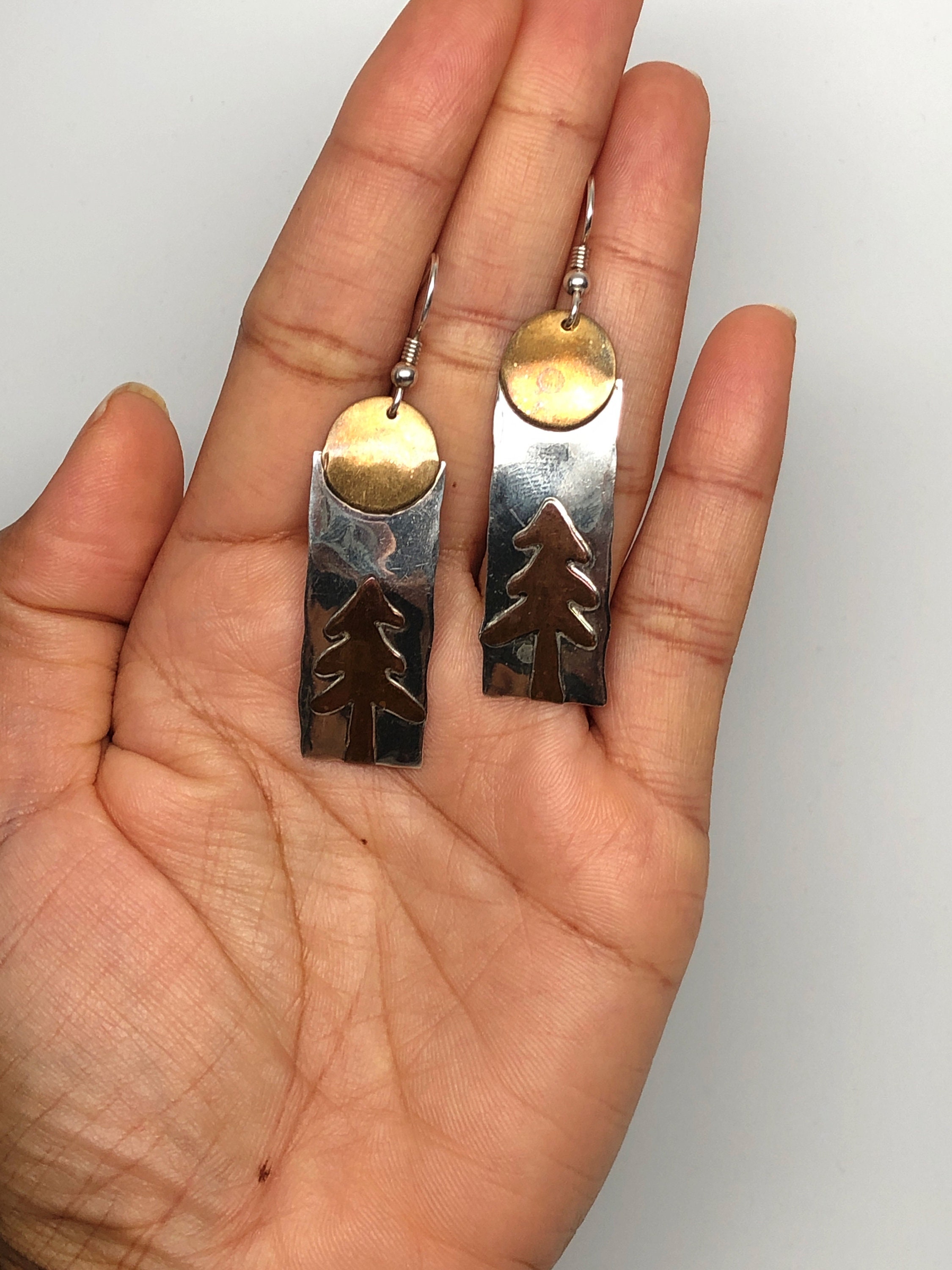 Tiny Copper Tree Ring Dangle Earrings, Handmade — Centering Pendants for  Meditation and Mindfulness
