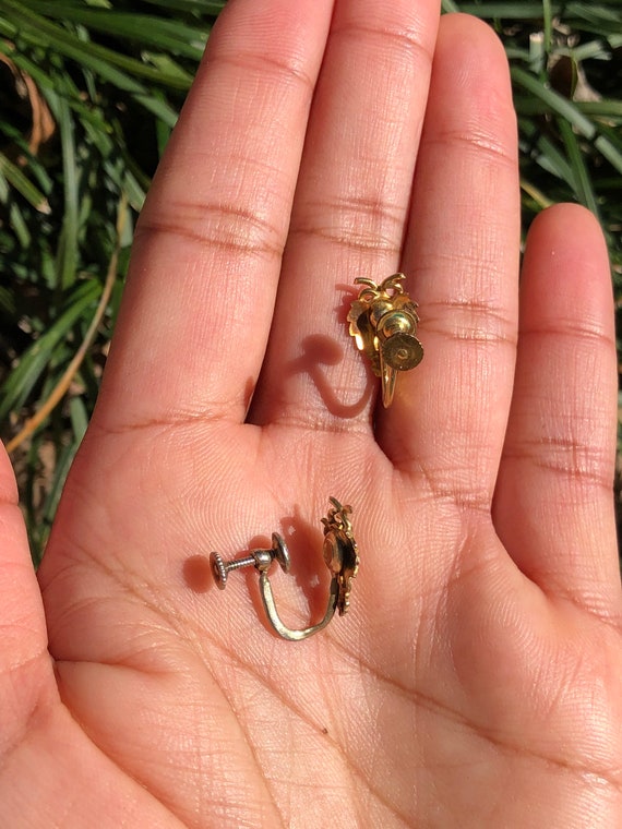 Black Hills Tri Color Gold Grape Cluster Earrings… - image 2