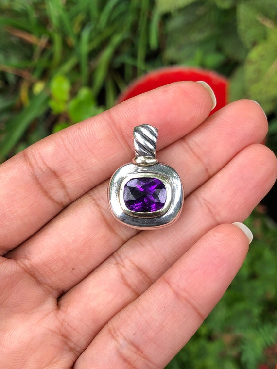 David Yurman Amethyst Pendant Sterling 