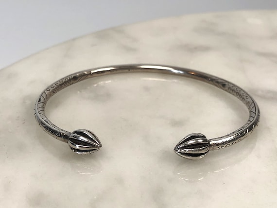 Cocoa Pod Bangle Bracelet, Sterling Silver, 7.25 i
