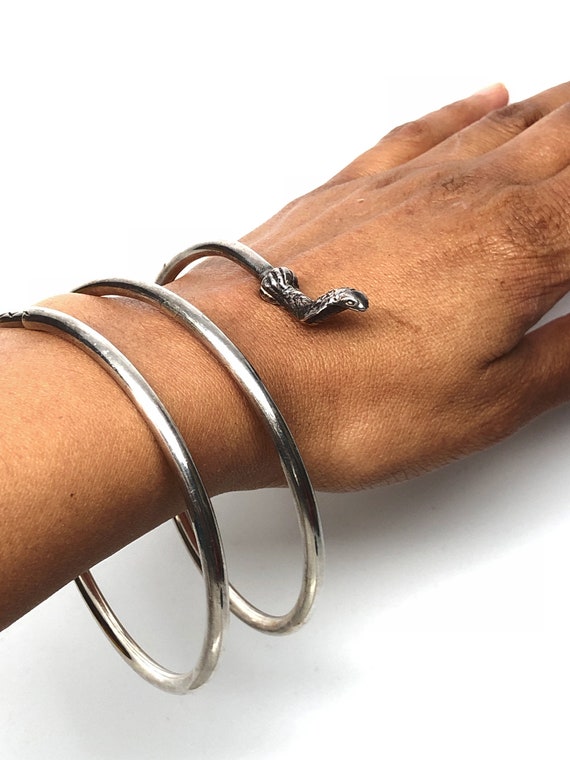 Cobra Snake Arm Bracelet, Sterling Silver, Mexico, Ar… Gem