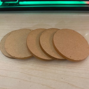 5- 1.5 inch acrylic blanks without holes