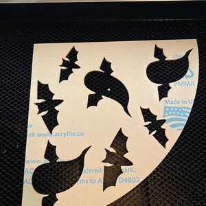 Halloween Reusable acrylic bleaching sleeve stencil GHOSTS AnD BATS