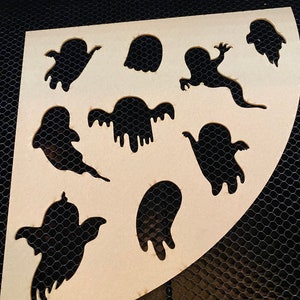 Halloween Reusable acrylic bleaching sleeve stencil Ghosts