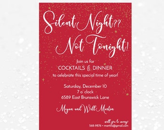 Holiday Party Invitation, Dinner Party, Cocktail Party, Christmas Party Invitation, Adult Holiday Party, Adult Christmas Party Invitation