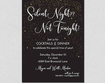 holiday dinner party ornament invitation christmas party etsy invitations for dinner party
