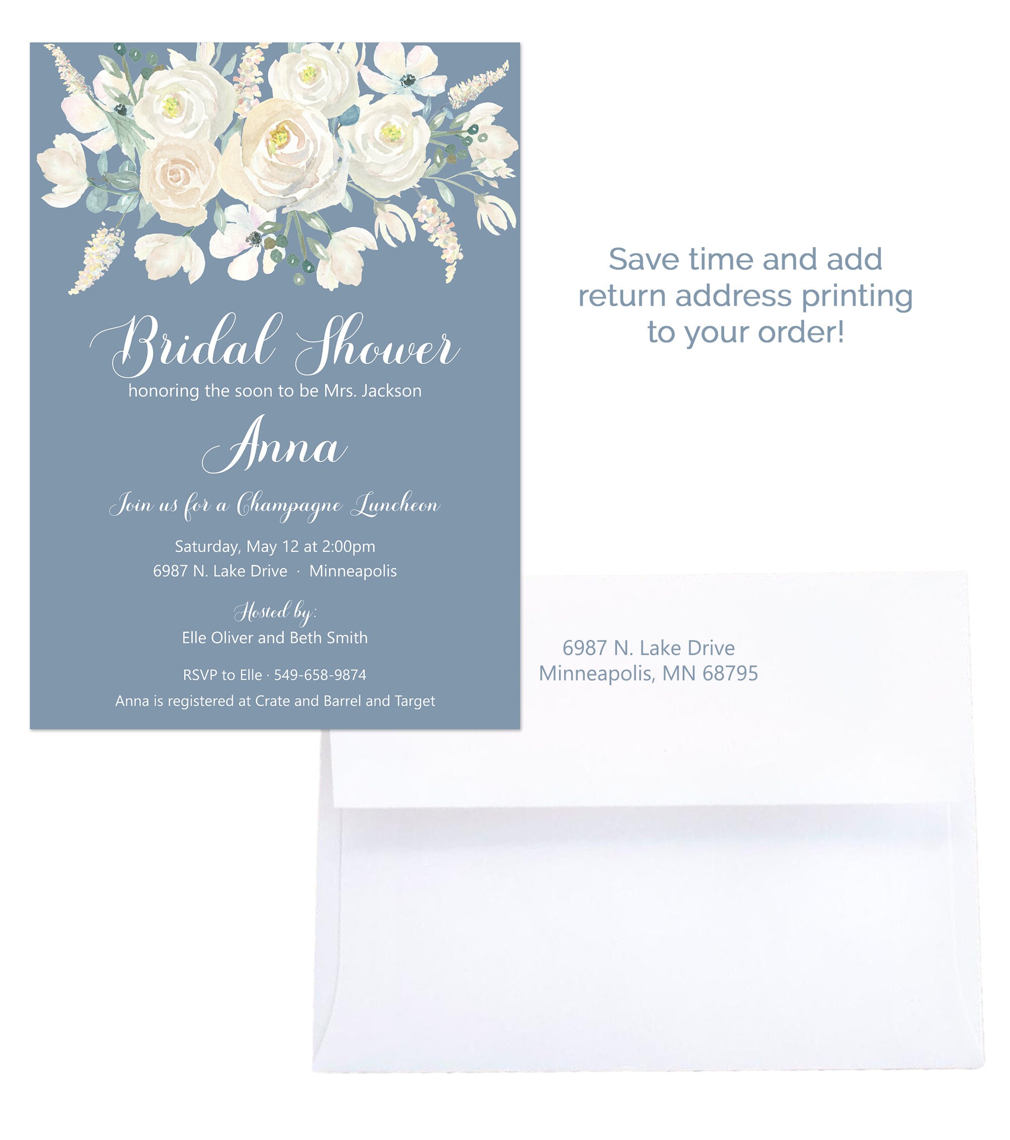 Chinoiserie Teacup Bridal Brunch Invitation: Printed 5x7 Cards - Etsy
