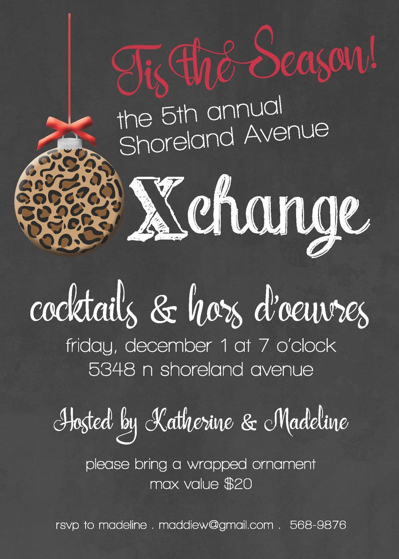 Ornament Exchange Invitation Christmas Party Invitation Etsy