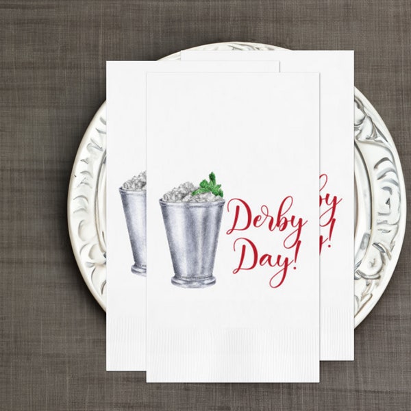 Kentucky Derby Party Guest Towels, White Guest Towels for Derby Party, Guest Towels, Paper Napkins, Guest towels for Bath, 50 Napkins