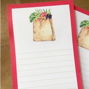 Grocery List Pad, Grocery Memo Pad, Shopping note pad, 3.75x9, 50 sheet memo pad, Shopping List Memo Pad, Lined Memo Pad, List Pad